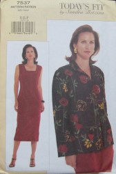 7537 VOGUE BETZINA INSET/ CUT OUT JACKET, DRESS PATTERN ABC 32-36''B uncut